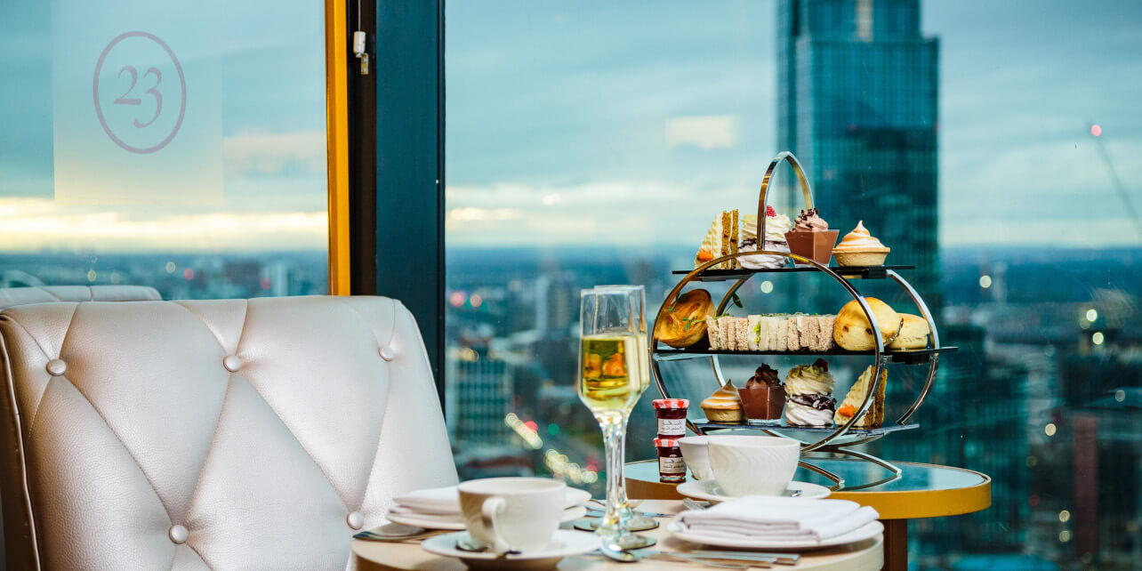 Afternoon Tea at Cloud 23 at Hilton Deansgate Interior